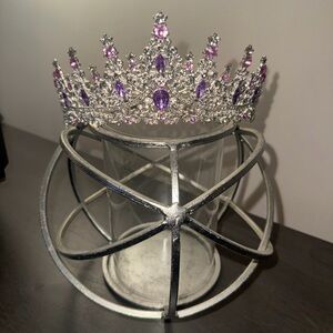 Elegant Silver and Purple Tiara